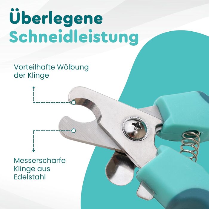 Ножиці для стрижки кігтів собак та котів COARO з захистом від травм - з фіксатором та професійною пилочкою, нержавіюча сталь