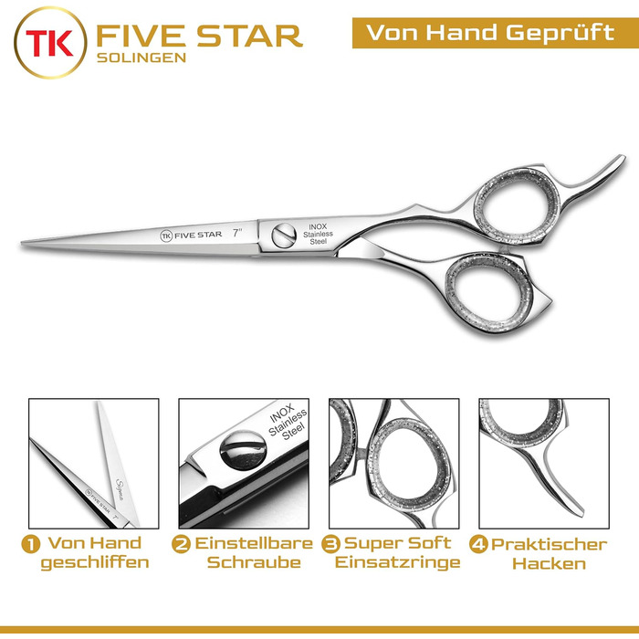 Професійні ножиці для волосся Sigma Professionelle Razor Edge 7' - для фрізурів, стрижок та бороди (нержавіюча сталь)