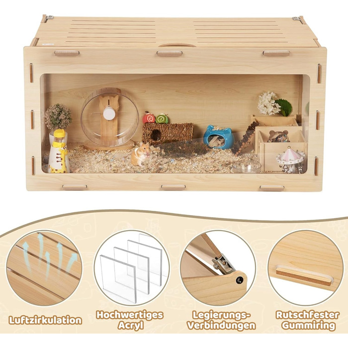 Клітка для хом'яків, морських свинок та шиншил, з відкривною кришкою та вентиляційними отворами