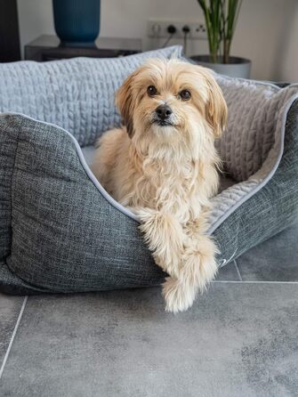 TrendPet VitaBed сірий - ортопедичне преміум-ліжко для собак з матрацом з 5 см Memory Foam (80x70 см)