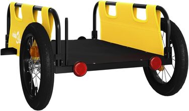 Причіп для велосипеда: вантажний, для собак, жовтий, Oxford, міцний, легко монтується