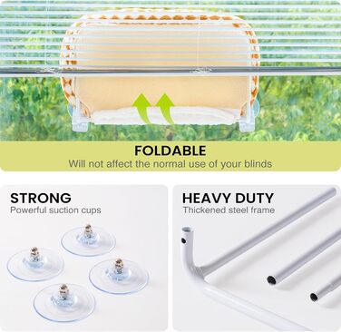 Крісло-гамак для котів EDAGNY - м'яке, розкладне, оранжеве, до 18 кг