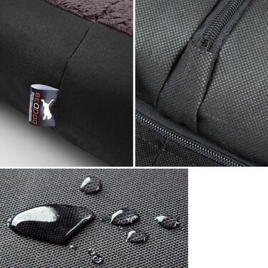 Крісло-ліжко для собак BedDog Teddy, чорно-коричневе, XXL, 120x85x23 см. З міцного кордура та мікрофлісу, знімний чохол, для дому та вулиці