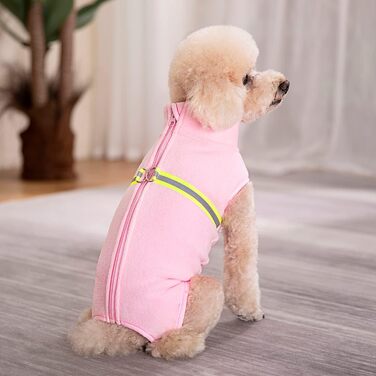 Теплий зимовий пуловер для собак з флісу та світловідбиваючою вставкою (XXL, рожевий)