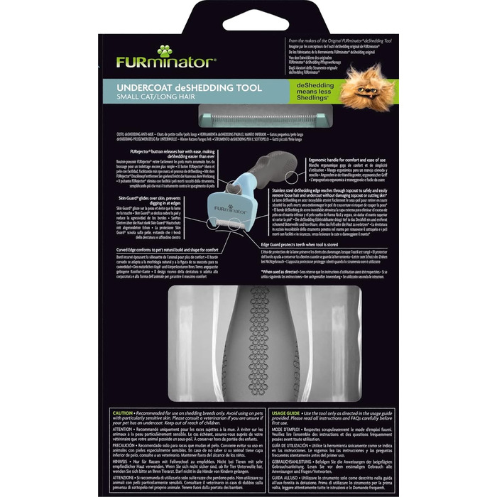 FURminator для котів розмір S - знімач підшерстка, щітка для котів, для довгошерстих котів