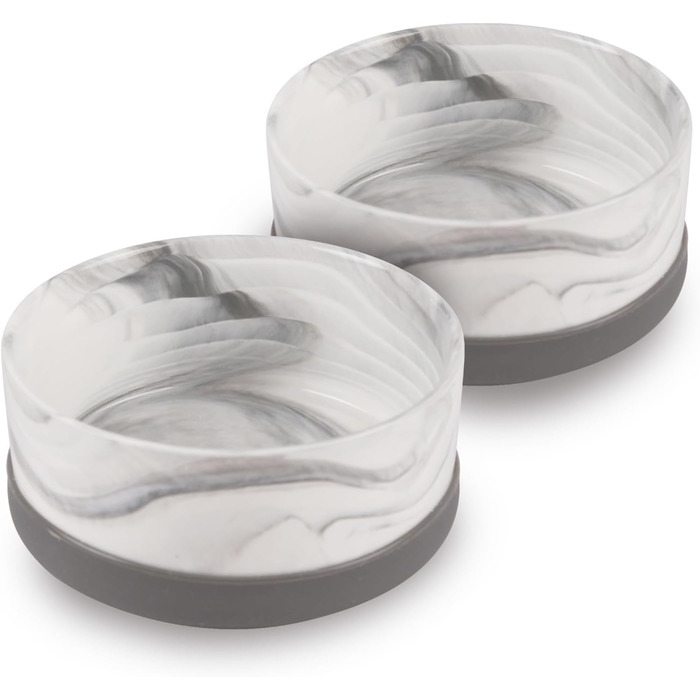 Набір мисок для собак з кераміки (2 шт., сірий, 400 мл) - для маленьких та великих собак, з неслизьким дном, придатні для миття в посудомийній машині