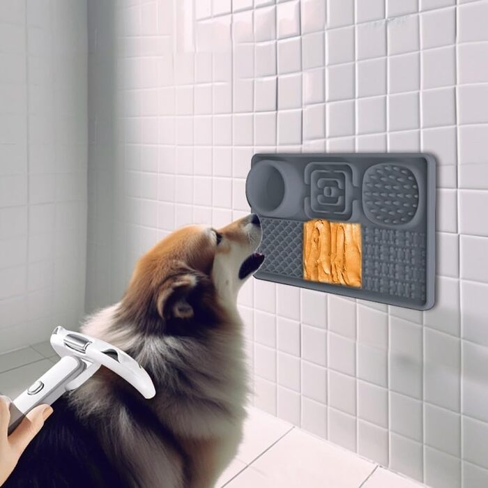 Килимок для собак та цуценят Leckmatten з присосками для повільного годування, купання та тренувань, зменшення тривоги (сірий, Green)