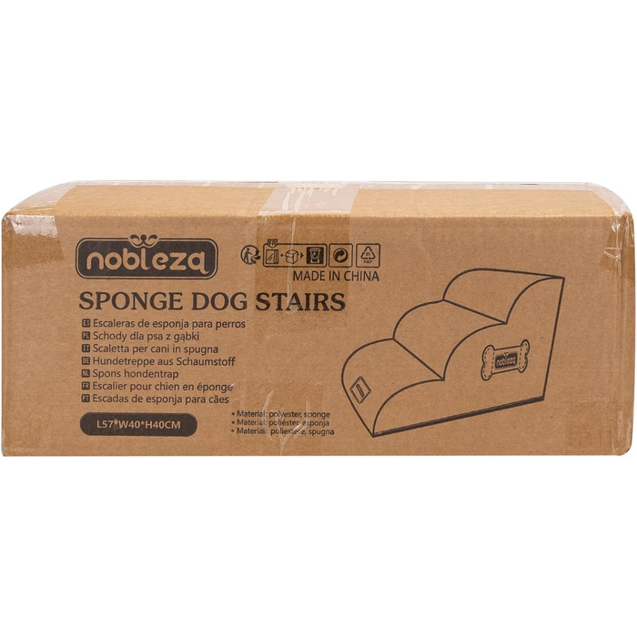 Східці для собак Nobleza, 40 см, з валиком для шерсті - ідеально для маленьких собак, диванів, ліжок та авто