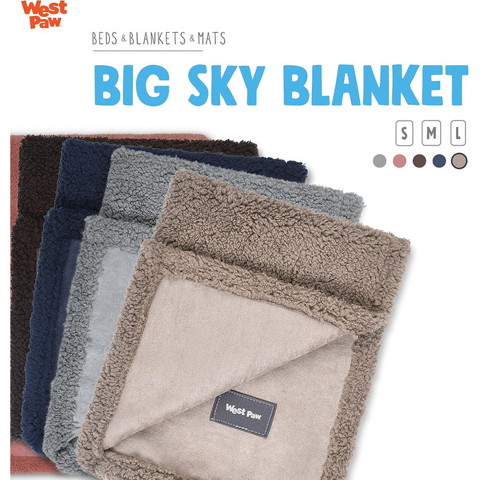 WEST PAW Big Sky покривало для собак, велика флісова ковдра для меблів, диванів, крісел, машинне прання, штучна замша, синя