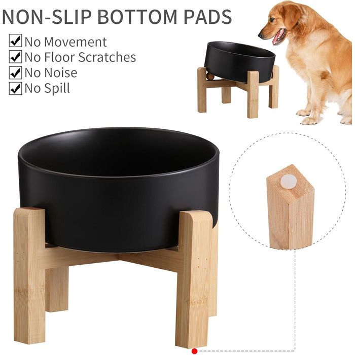 Накладна керамічна годівниця для собак середніх та великих порід, 15° нахил, протиковзка, сіра/біла, 7.6 літрів