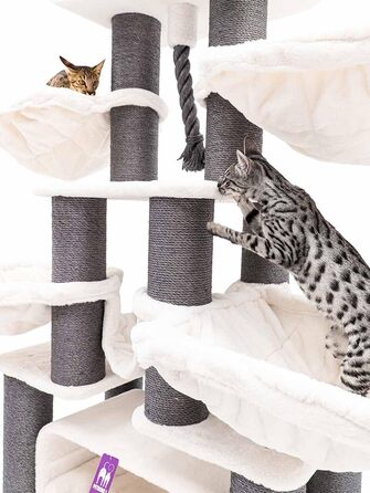 Дряпак для котів Petrebels Skyline XXL, 186 см, для великих котів (Мейн-кун), колір - off-white