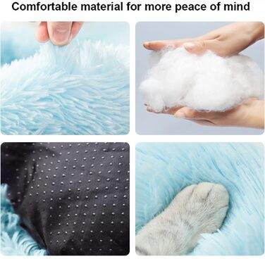 Кругле ліжко для котів та собак S-50cm, блакитне, 50 см, з неслизьким дном, для кошенят та собак маленьких та середніх порід