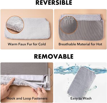 Кішка гамак для вікна MEWOOFUN 54x30 см, розкладний, до 18 кг (сірий, середній)