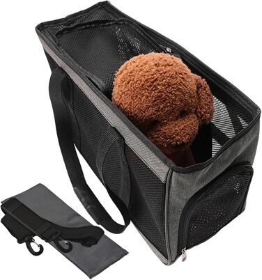 Сумка-переноска для собак та котів Ruwshuuk: багатофункціональна, зручна для прогулянок, подорожей та відпочинку на природі (сіра)