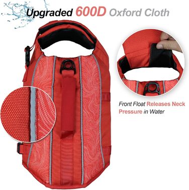 Жилет для плавання собаки VIVAGLORY Front Float, зелений, L (53-63 см окружність грудної клітки)