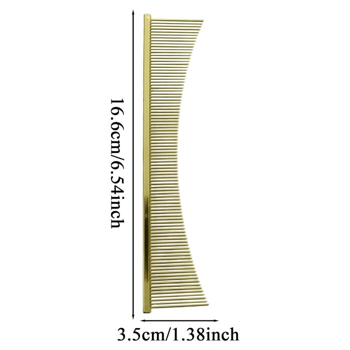 Гребінець для собак та котів Flohkamm | Щітка для грумінгу шерсті, аксесуари для догляду за тваринами, для літніх собак, довгошерстих порід, щоденне використання, сезон линьки, для цуценят, золотий колір