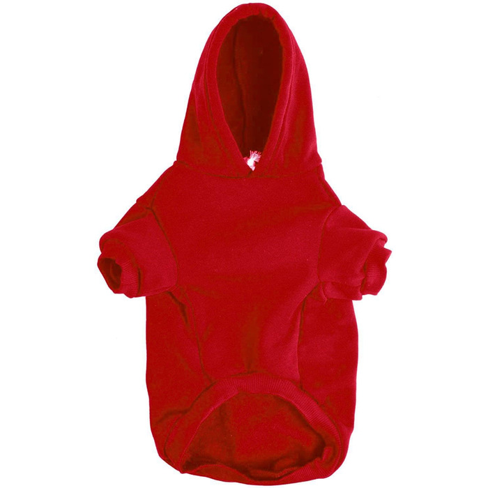 Світшот для собак Izefia з капюшоном, теплий флісовий светр з бавовни для маленьких, середніх та великих собак (S, червоний)