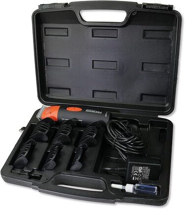 Професійна машинка для стрижки собак та котів Artero Premium, 2 швидкості, тиха та легка, для дому та грумінгу, з кейсом та набором насадок (Помаранчевий)