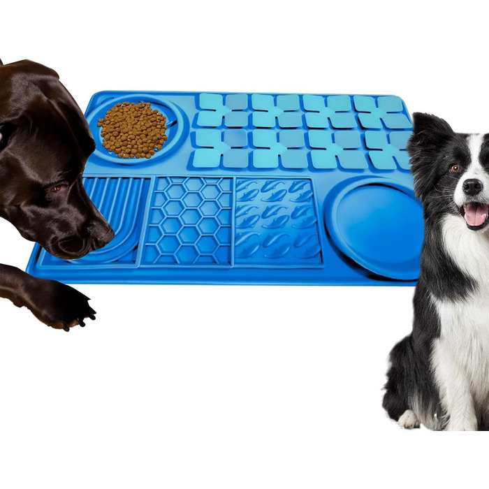 Килимок для повільного годування собак, антистрес, блакитний