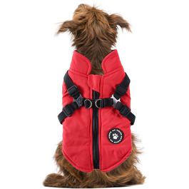 Тепла жилетка для собак, зимовий одяг для собак, флісова жилетка, водонепроникний одяг, на блискавці, для цуценят, одяг для собак маленьких, середніх та великих порід, червоний, 2XL