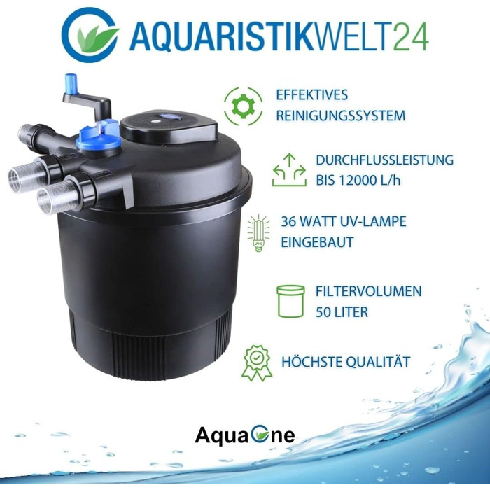 Біофільтр для ставка AquaOne CPF-20000 з УФ-C 36 Вт, для водойм до 40 000 л, очищувач води з ручною очисткою, проти водоростей