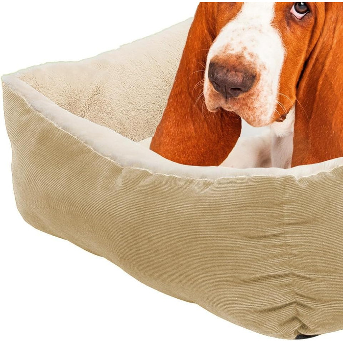 М'яке ліжко для собак та котів, бежеве, 60x50 см