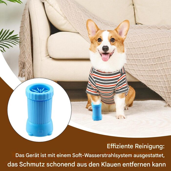 Автоматичний мийник лап для собак Yurosuis - USB зарядка, для середніх та великих порід | Підходить для цуценят та котів, зелений/блакитний