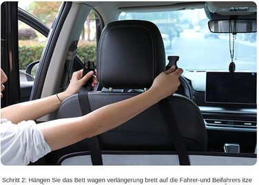 Розширювач для заднього сидіння автомобіля, 42 x 128 см, не надувний, розкладний, для багажника (сірий)