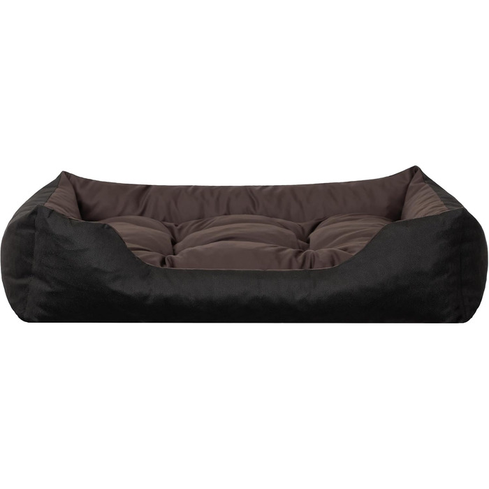 М'яке ліжко для собак та котів, 84x65 см, коричневе. Зручне, з піднятими бортиками, легко миється. Підходить для маленьких собак та котів.