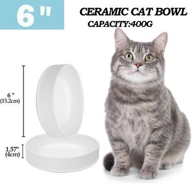 Котло propositionsми з кераміки для котів та кошенят, 15 x 4 см (білий)