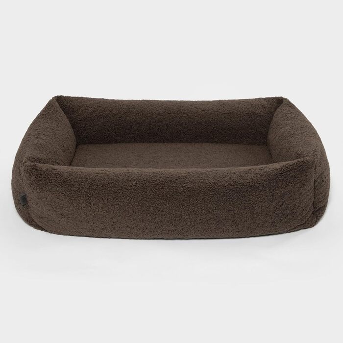 Ортопедичне собаче ліжко PAW WOW Sven | М'яке ліжко для собак з тедді-тканини | 70x100 см (Колір: Коричневий)
