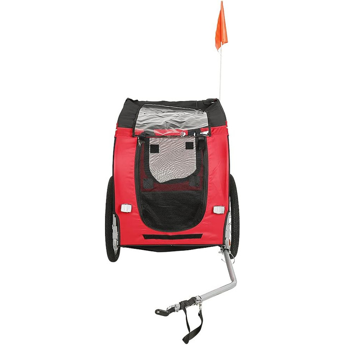 Багатофункціональний велопричіп 2-в-1: для дітей та домашніх тварин. Велосипедний причіп-візок, 2 місця, 137x73x90 см (червоний та чорний)