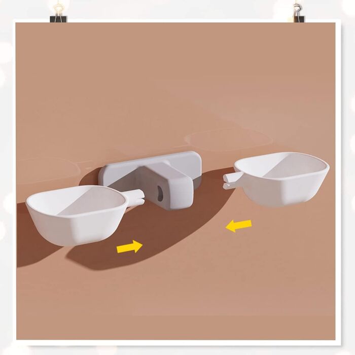 Двічі миска для котів, миски для котів, годівниця для котів на стіну, з піднятим тримачем, зменшує біль у шиї, знімні миски