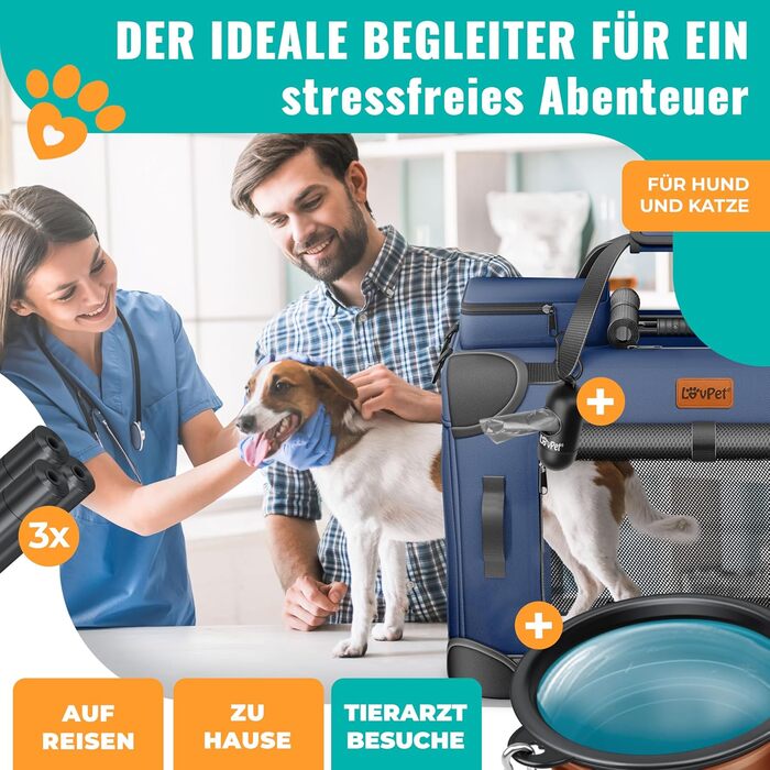 Транспортна переноска для собак та котів XXL Navyblue | Переноска для тварин 92x64x64cm з мискою та плечовим ременем