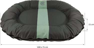 CAZO Oslo - овальне ліжко для собак та котів, 80 x 60 x 14 см, розмір S, сірий колір
