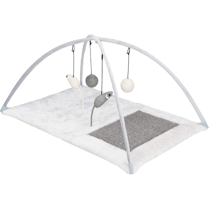 Килимок для котів Trixie з іграшками та сизалевим дряпаком, сірий (43114)