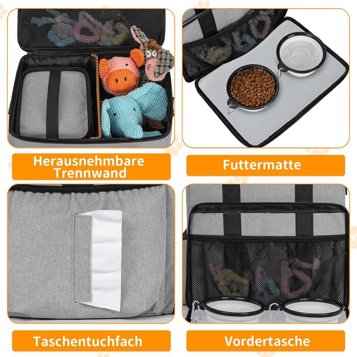 Сумка для ласощів для собак на 25L з регульованим ремінцем, ідеальна для прогулянок та подорожей (сіра)