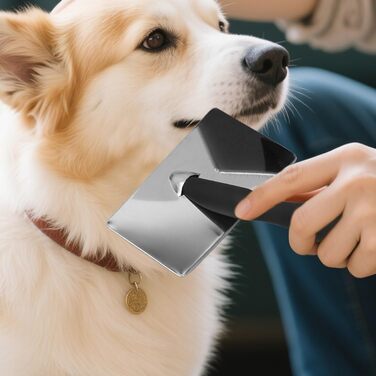 Щітка для собак та котів, видалення підшерстя, металеві щетинки, дерев'яна ручка, для всіх типів шерсті