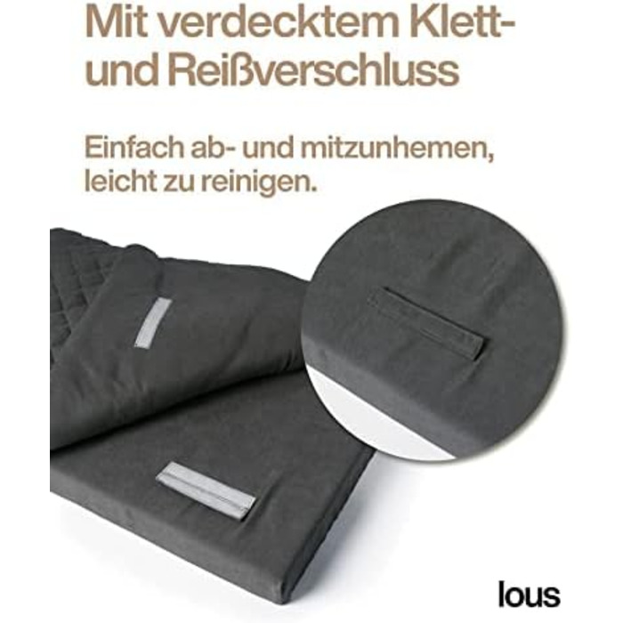 Велике собаче ліжко XXL 120см сірого кольору з знімним топером, стабільне та зручне. Собачий килимок для подорожей, можна прати при 90°C, для великих та середніх собак (XXL 120x80x12см, Антрацитовий сірий)