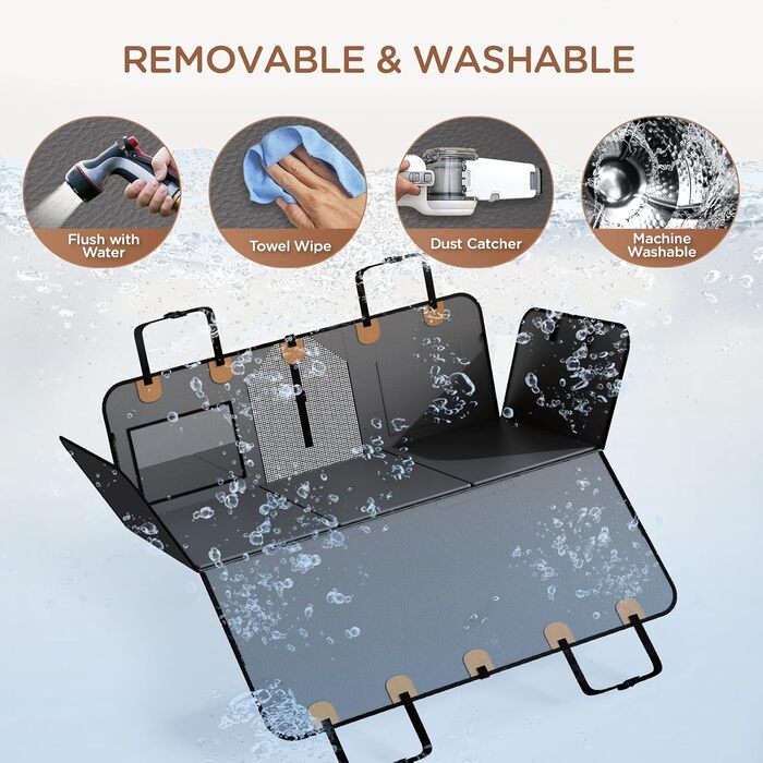 Підстилка для собак у машину з жорстким дном, PU-шкіра, водонепроникна, стійка до подряпин, 180 кг, для SUV, LKW