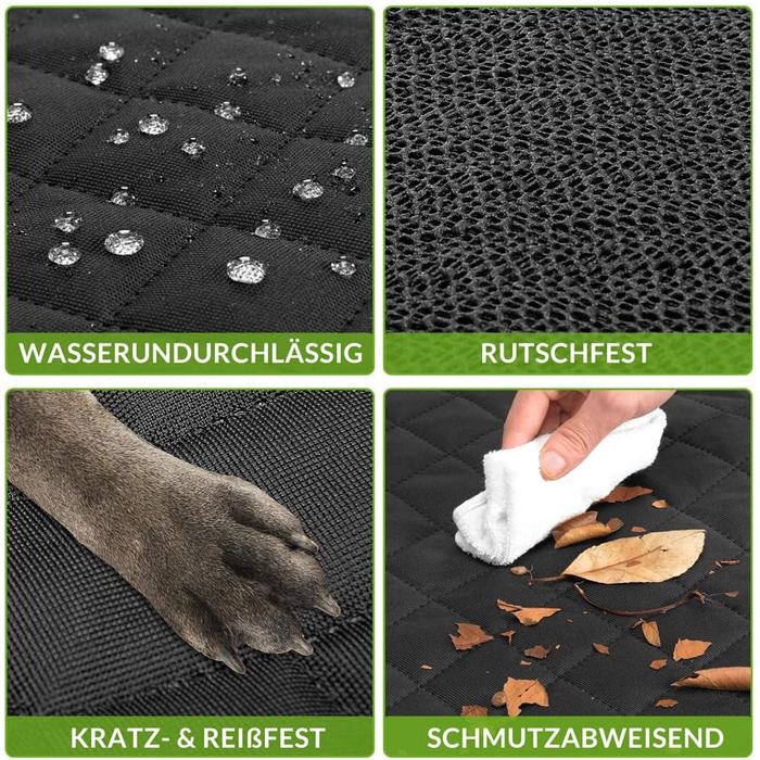 Захист для заднього сидіння автомобіля для собак Kingsleeve® - водовідштовхувальний, стійкий до подряпин, універсальний, з віконцем та фіксацією ременем безпеки