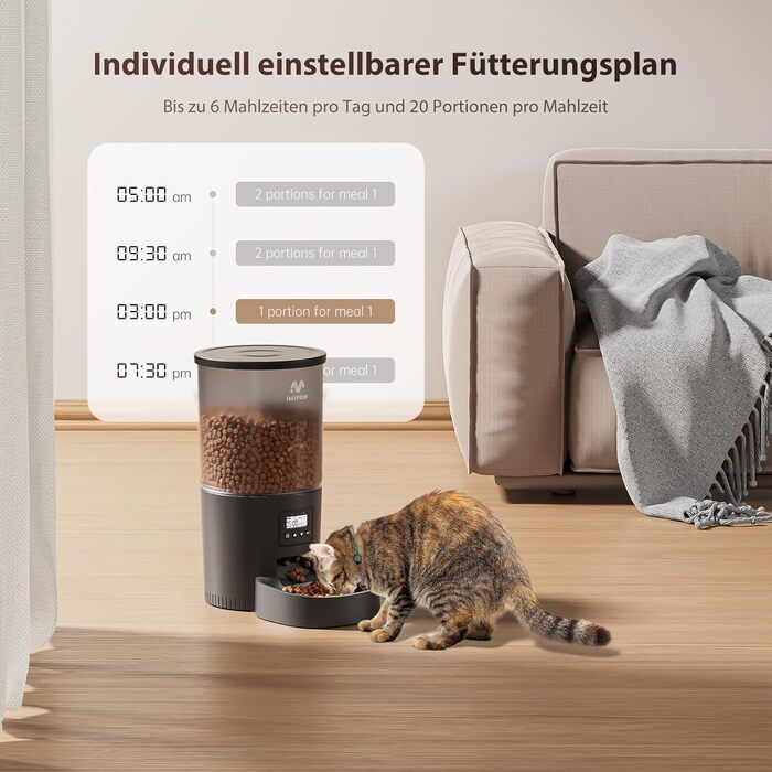 Автомат годівлі для котів IMIPAW 5G WiFi, з керуванням через додаток, для котів та собак