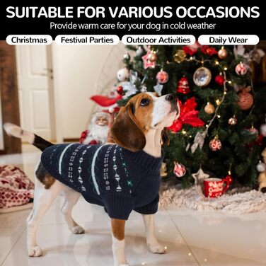 Теплий зимовий светр для собак великих порід Lelepet, синій, розмір L. Зручний, м'який, для повсякденного носіння, ідеальний для осені та зими.