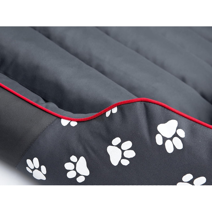 Килимок для собак XXL 110x90 см, сірий з лапами - м'який лежак для тварин