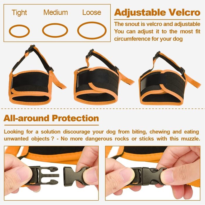 Майор для собак: нейлоновий, з сіткою, регульований, анти-drop, для Лабрадора, Шелті, Чихуахуа