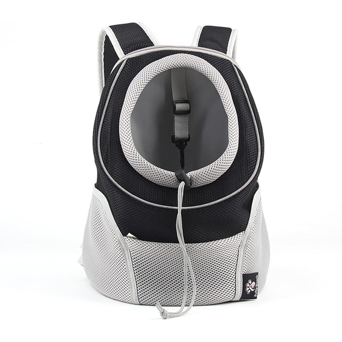 Рюкзак для собак та котів PETCUTE: зручна переноска з висувною головою та знімним килимком, чорний