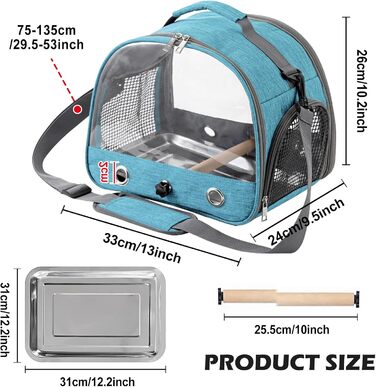 Транспортна сумка для птахів Vogel з підставкою та підносом з нержавіючої сталі, рюкзак для птахів, переносний клітка для малих птахів