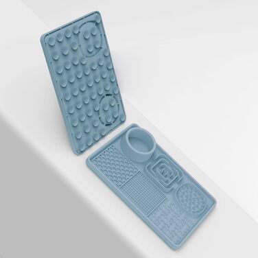 Силіконовий килимок для собак та котів Upgrade XL з великим присоском (без BPA) - рожевий/блакитний