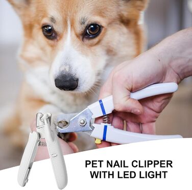 Триммер для обрізання кігтів собак та котів з LED-підсвічуванням | Бездротовий, для дому, подорожей, професійний