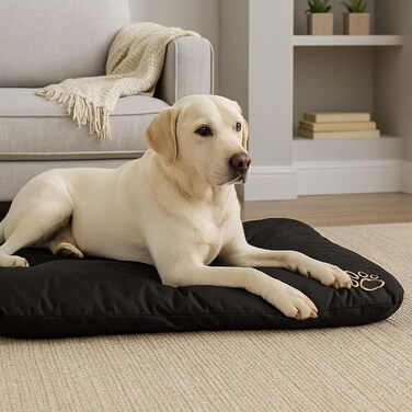Килимок для собак, лежанка для собак - великий, середній, маленький, водонепроникний, м'який, для дому та на вулицю, 90x60x8 см (чорний)